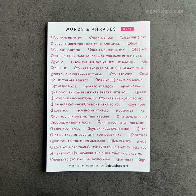 Words & phrases 02 • Love, romance & Valentine's day