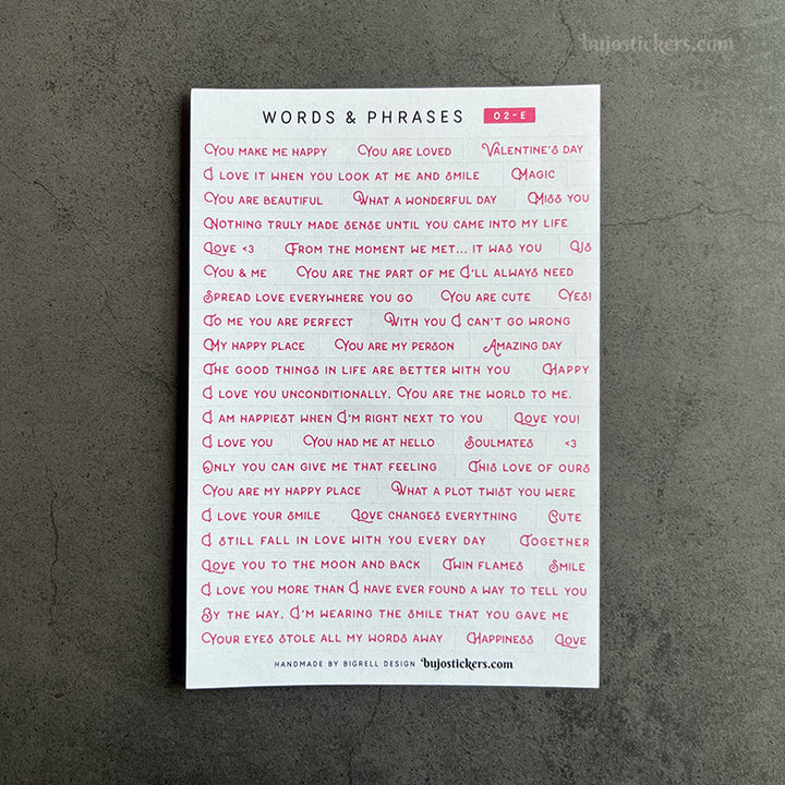 Words & phrases 02 • Love, romance & Valentine's day