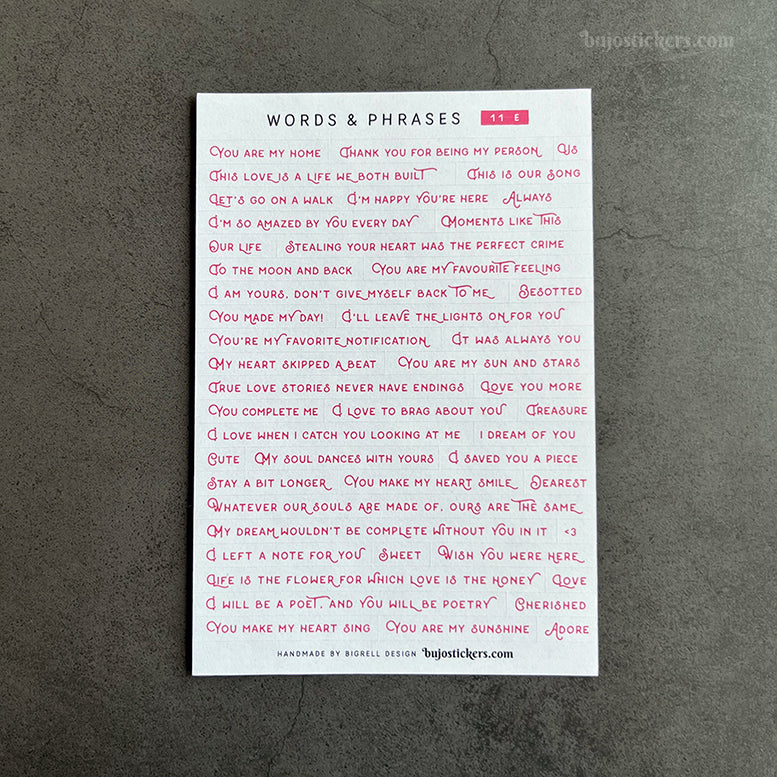 SET of 2 • Love phrases & Valentine's day