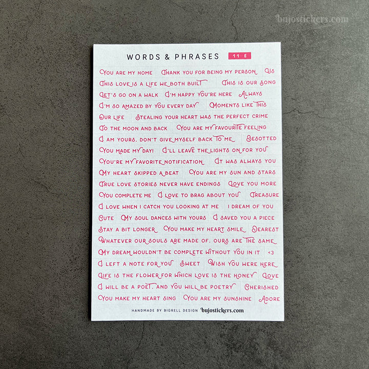 SET of 2 • Love phrases & Valentine's day