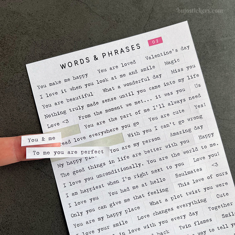 SET of 4 • Love phrases & Valentine's day
