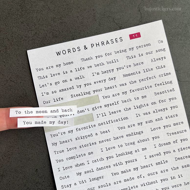 SET of 2 • Love phrases & Valentine's day