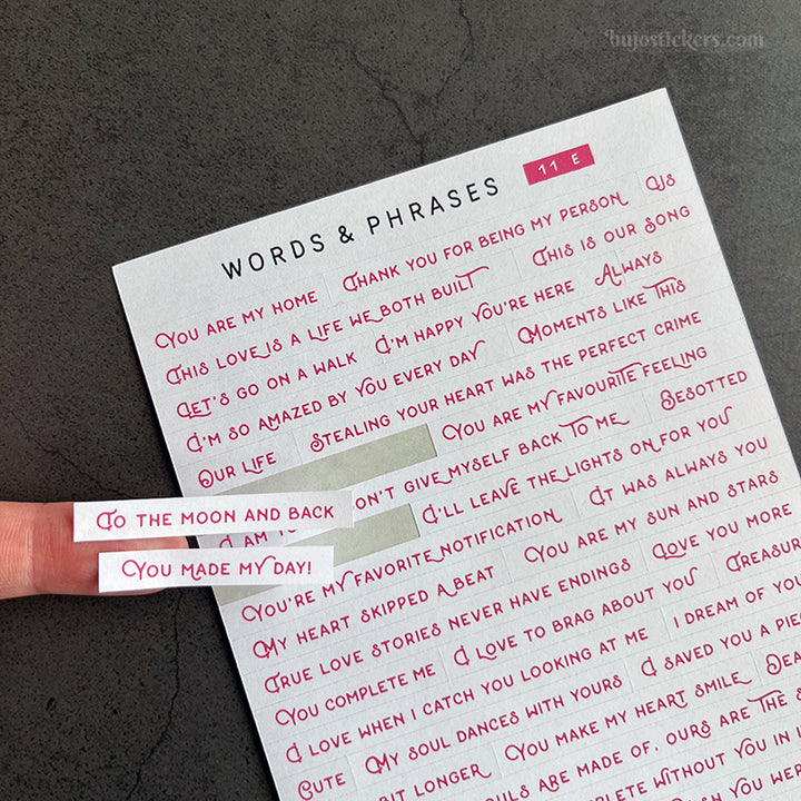 SET of 2 • Love phrases & Valentine's day