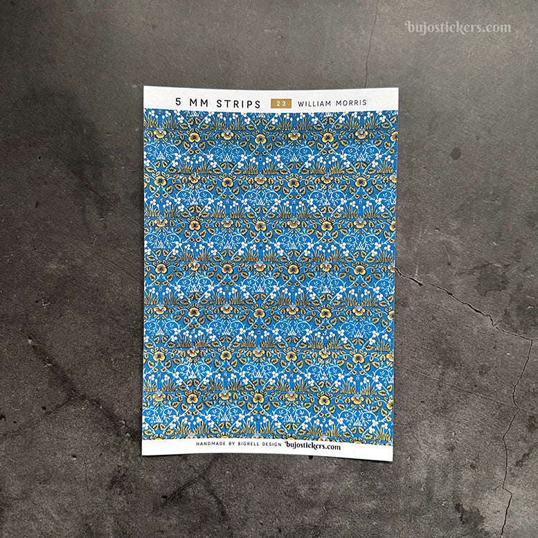 5 mm Strips 23 • Blue floral pattern • William Morris
