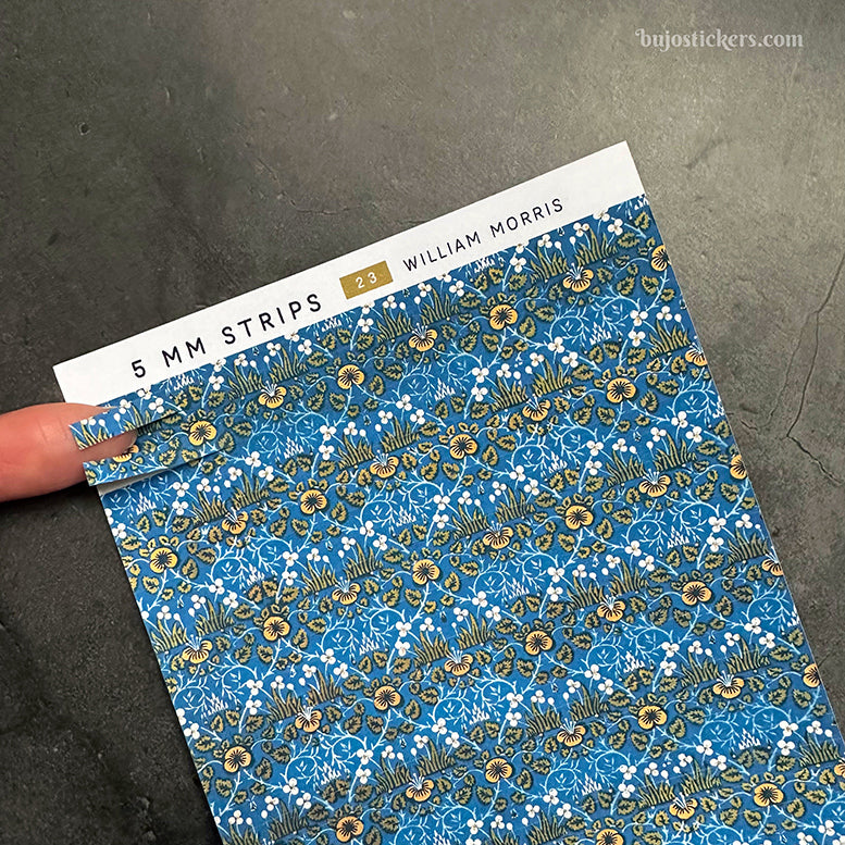 5 mm Strips 23 • Blue floral pattern • William Morris