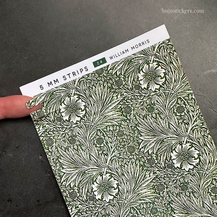 5 mm Strips 24 • Green floral pattern • William Morris