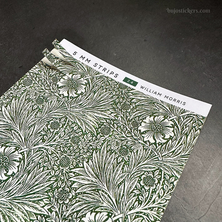 5 mm Strips 24 • Green floral pattern • William Morris