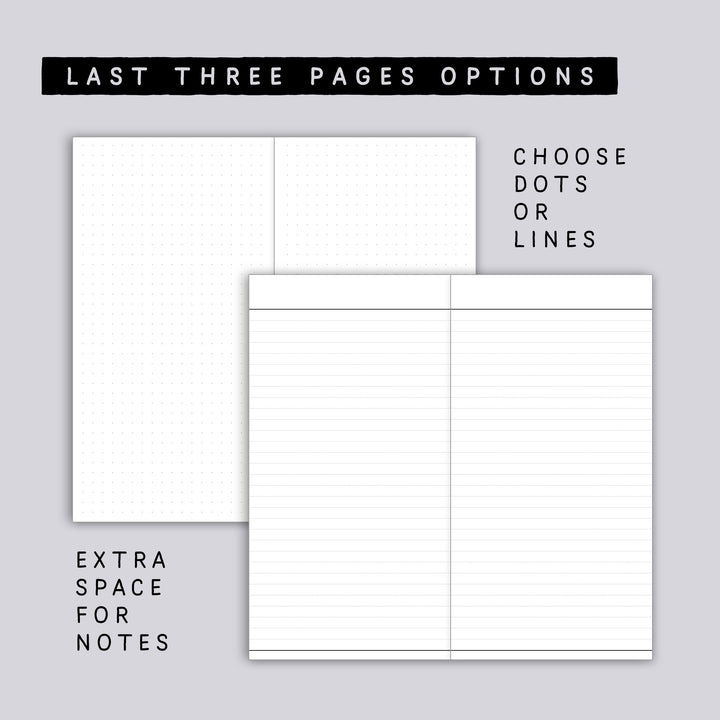 Monthly calendar in regular size • Traveler's notebook • 12 months • 8 languages • A01