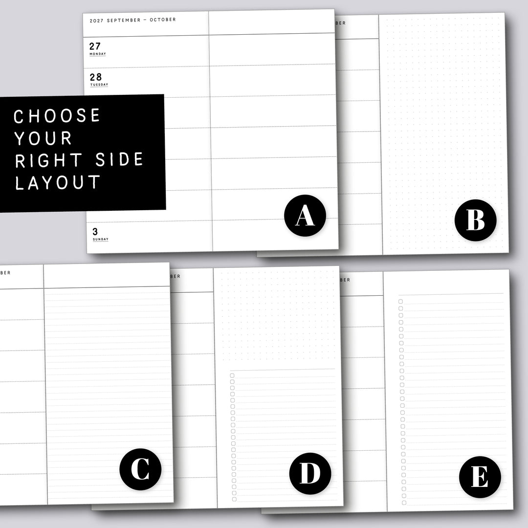 Traveler's Notebook daterad svensk horisontell veckokalender • Regular size • Swedish weekly calendar 🇸🇪  A02-SE