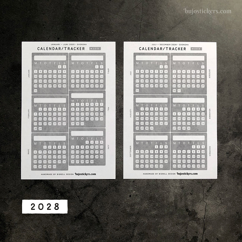 Calendar/Tracker 01 B • Swedish/Svenska • 20 Colours