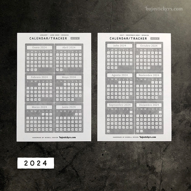 Calendar/Tracker 01 A • Spanish/Español • 20 Colours