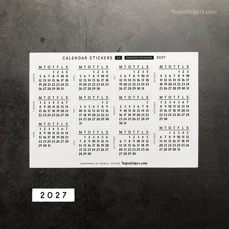 Kalender & Månader SET • 29 colour options • Swedish • 50+53