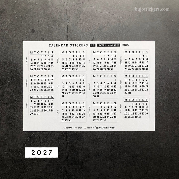 Kalender & Månader SET • 29 colour options • Swedish • 50+53