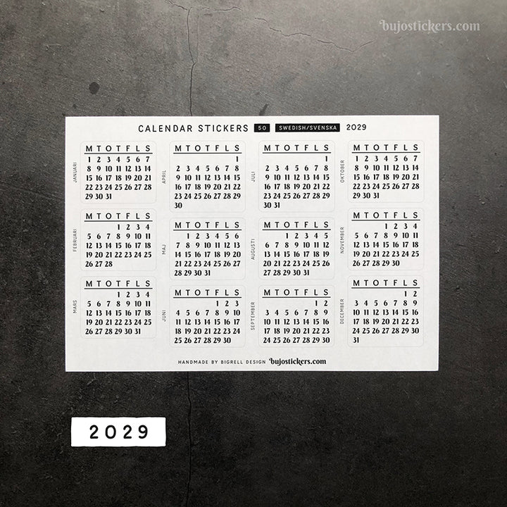 Månadskalender 50 • 29 colour options • Swedish calendar