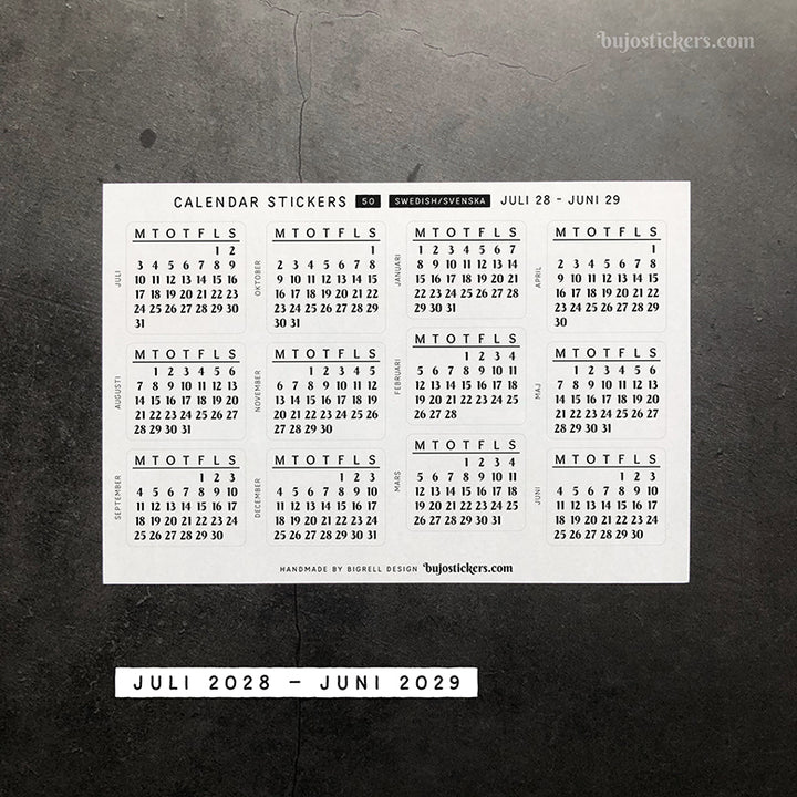 Kalender & Månader SET • 29 colour options • Swedish • 50+53