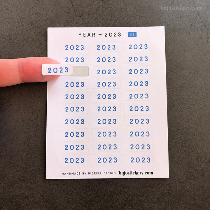 Year stickers • Select Year and Colour (01-06)