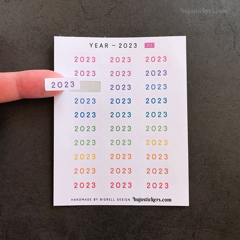 Year stickers • Select Year and Colour (01-06)