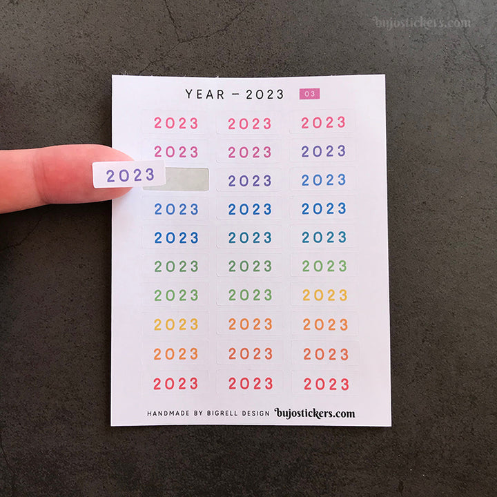 Year stickers • Select Year and Colour (01-06)