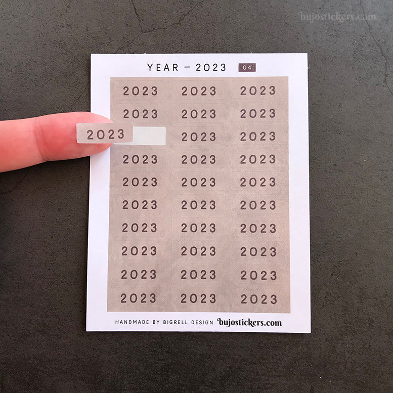 Year stickers • Select Year and Colour (01-06)