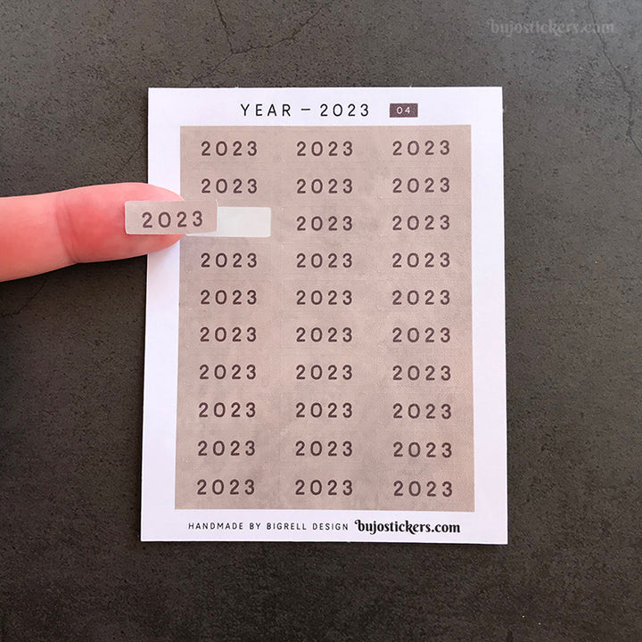 Year stickers • Select Year and Colour (01-06)