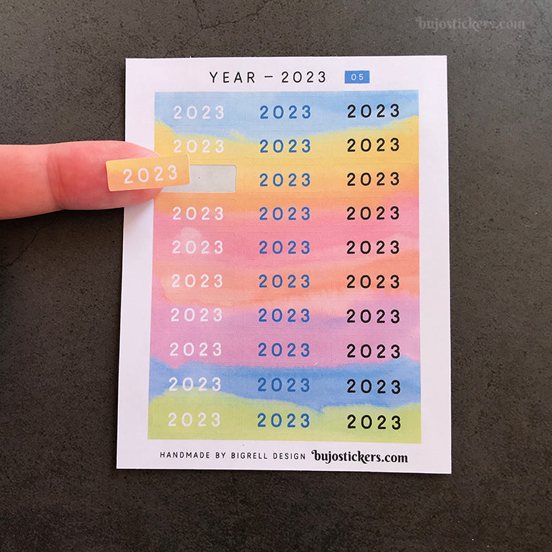 Year stickers • Select Year and Colour (01-06)