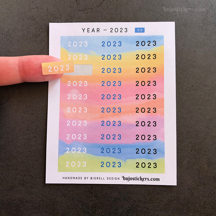 Year stickers • Select Year and Colour (01-06)