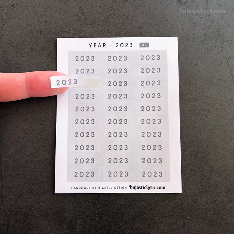 Year stickers • Select Year and Colour (01-06)