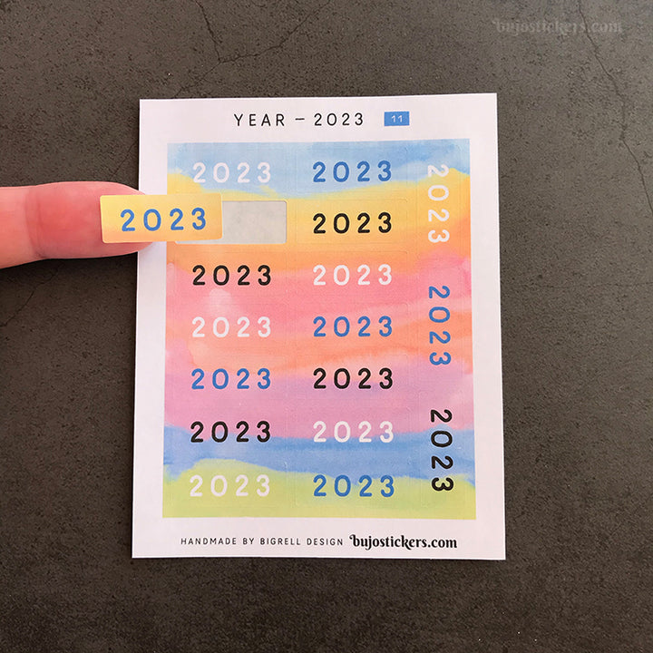Year stickers • Select year and colour (07-12)