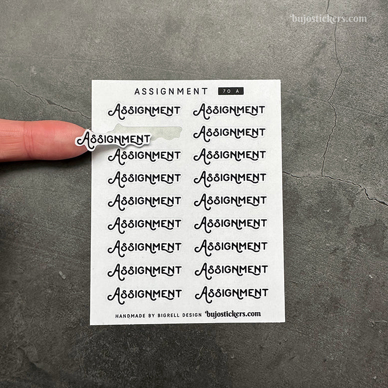 Assignment 70 • Heading stickers • 14 colour options