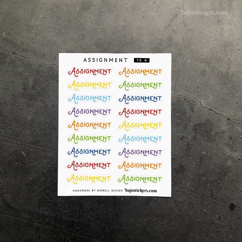Assignment 70 • Heading stickers • 14 colour options