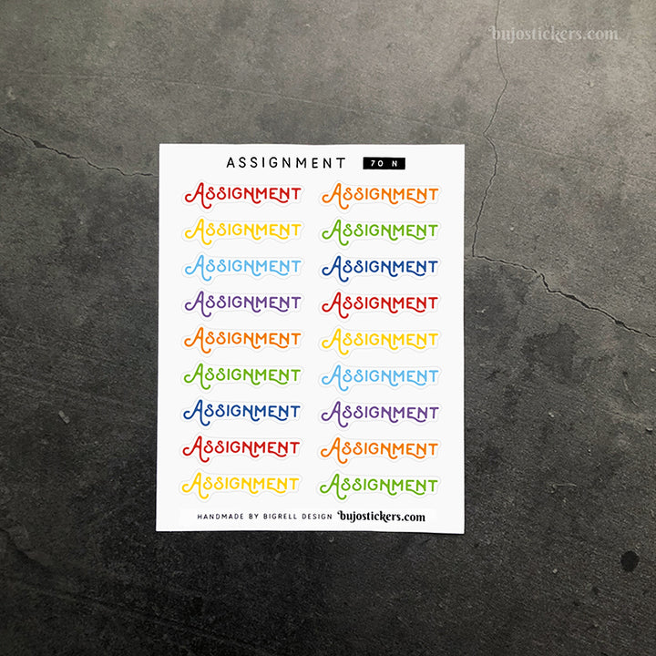 Assignment 70 • Heading stickers • 14 colour options