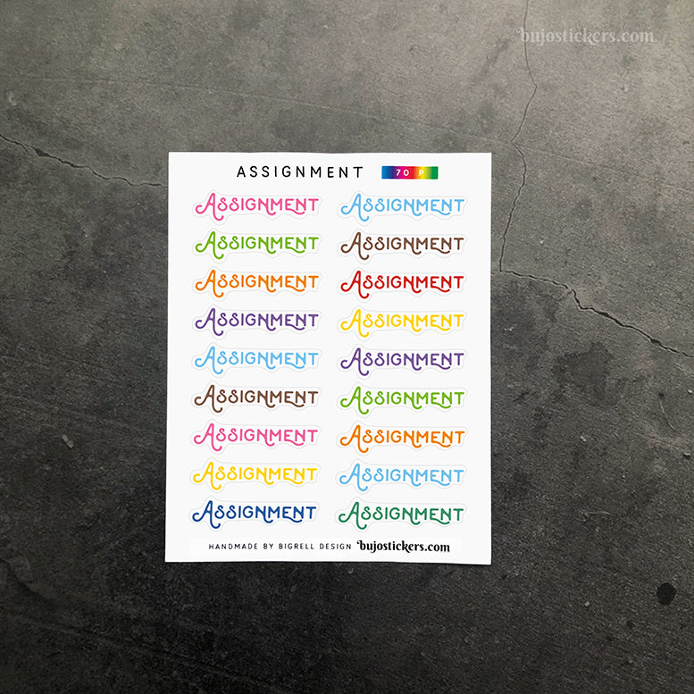 Assignment 70 • Heading stickers • 14 colour options