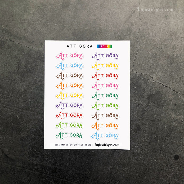 Att göra 70 • Rubrikstickers på svenska 🇸🇪 • 14 färgval • Headings in Swedish