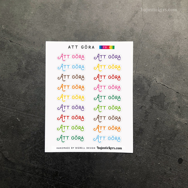 Att göra 70 • Rubrikstickers på svenska 🇸🇪 • 14 färgval • Headings in Swedish