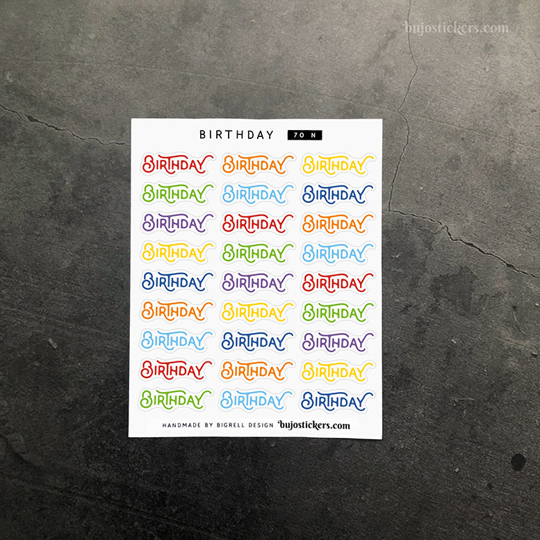 Birthday 70 • Heading stickers • 14 colour options