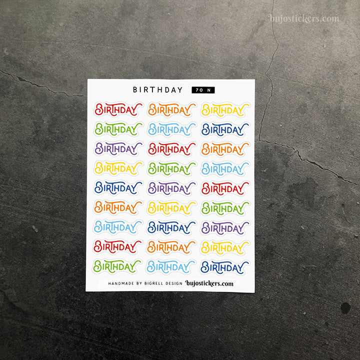 Birthday 70 • Heading stickers • 14 colour options