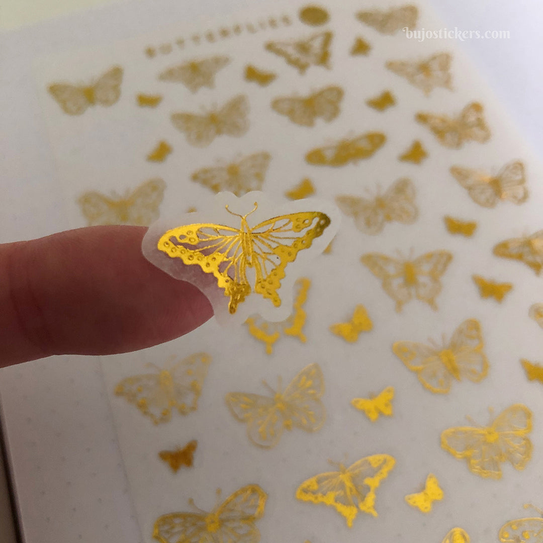 Butterflies 03 • Gold foil washi stickers