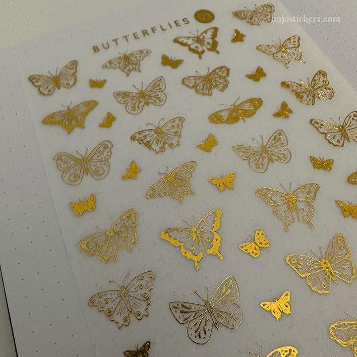 Butterflies 03 • Gold foil washi stickers