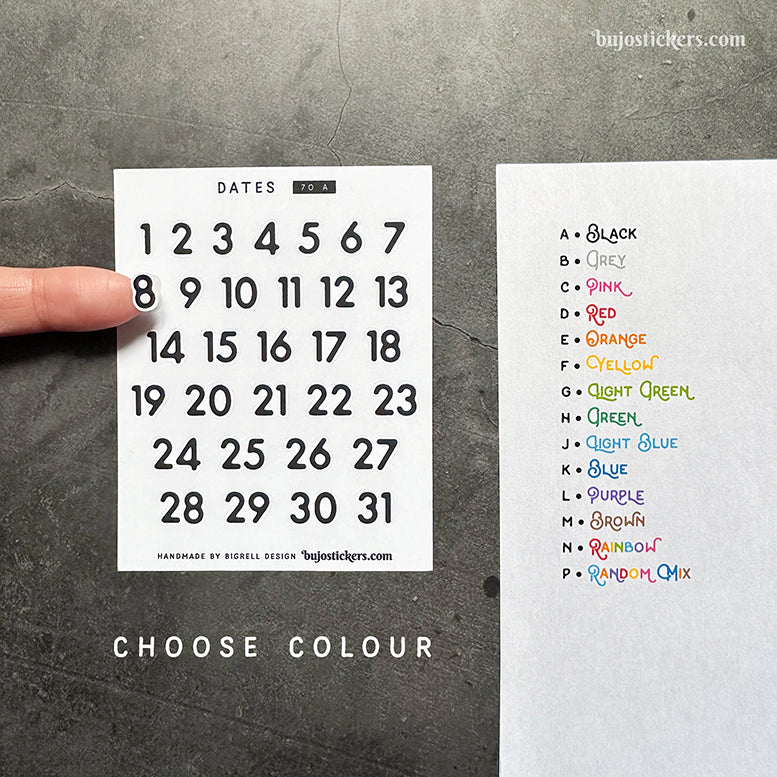 Dates 70 • 14 colour options