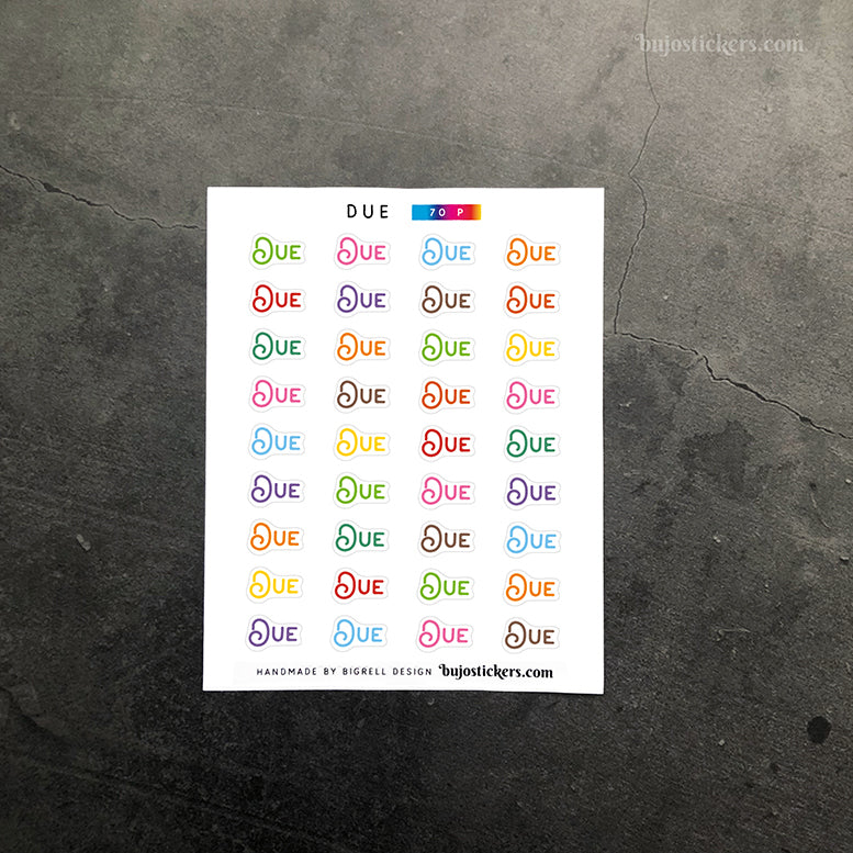 Due 70 • Heading stickers • 14 colour options