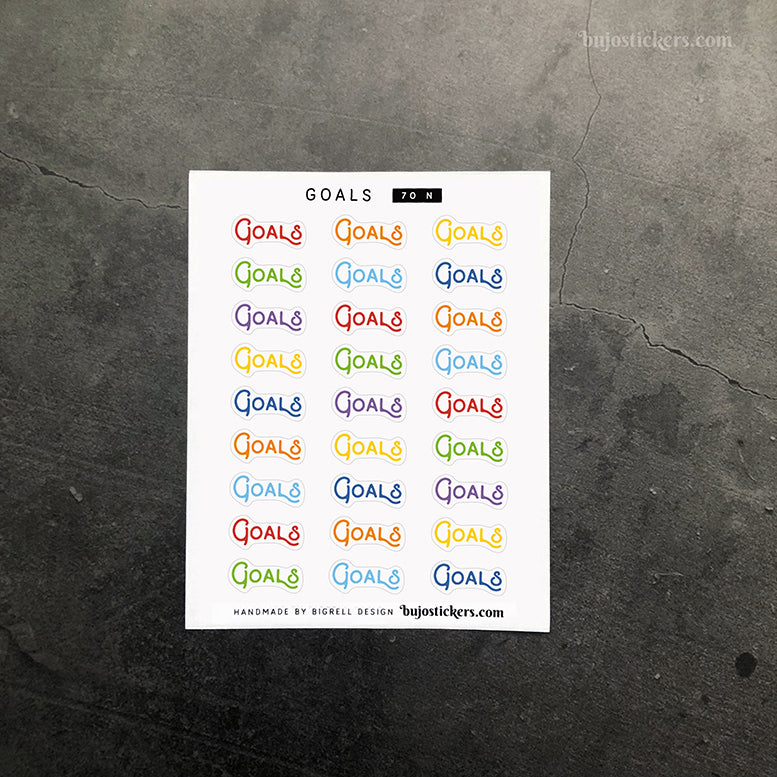 Goals 70 • Heading stickers • 14 colour options