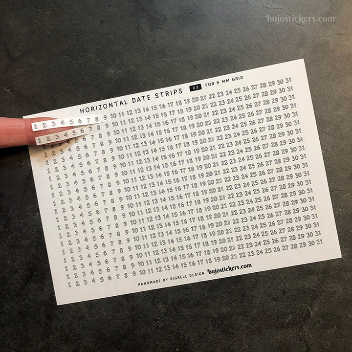 Horizontal Date Strips 03 – For 5 mm grid