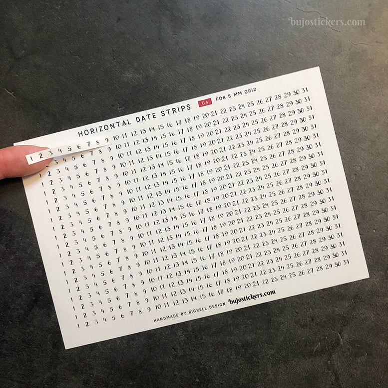 Horizontal Date Strips 04 – For 5 mm grid
