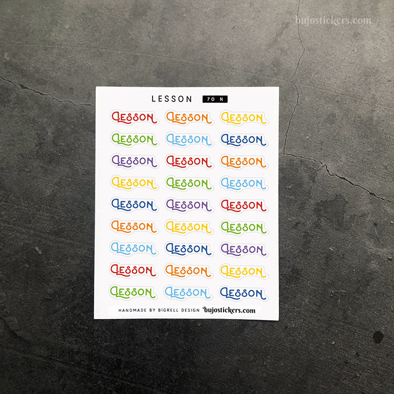 Lesson 70 • Heading stickers • 14 colour options