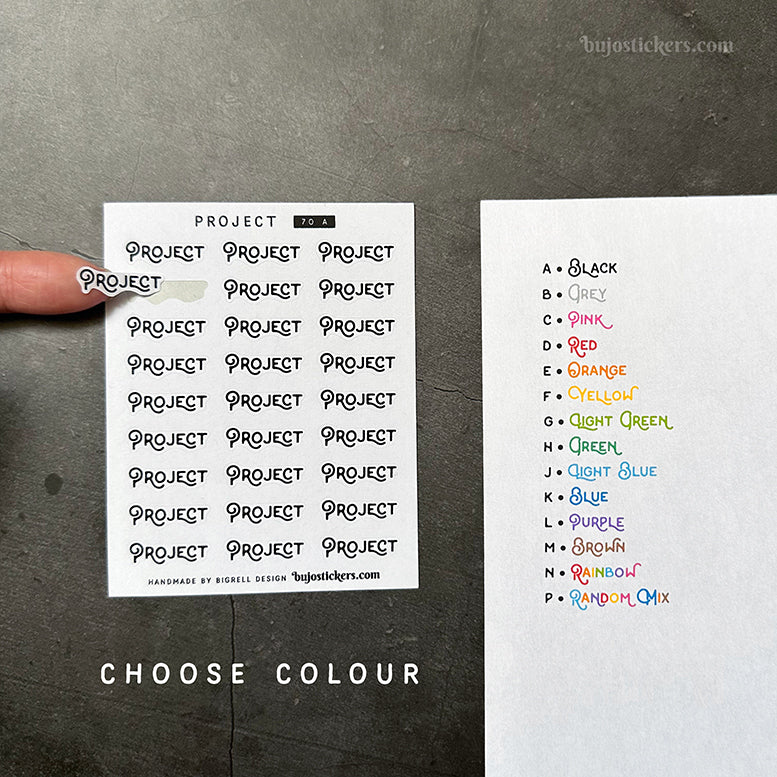 Project 70 • Heading stickers • 14 colour options