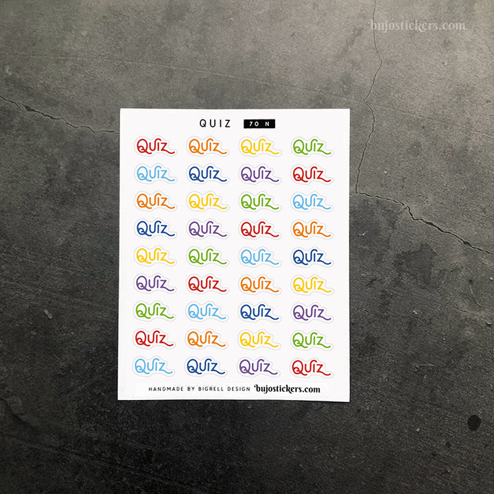Quiz 70 • Heading stickers • 14 colour options