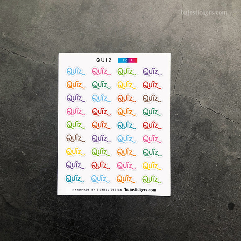 Quiz 70 • Heading stickers • 14 colour options