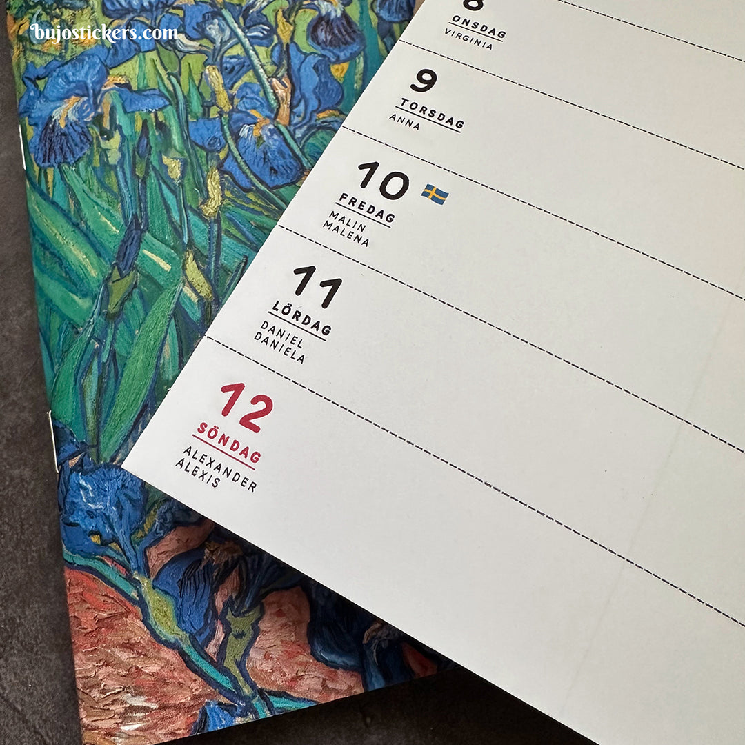 Traveler's Notebook daterad svensk horisontell veckokalender • B6 size • Swedish weekly calendar 🇸🇪  A02-SE