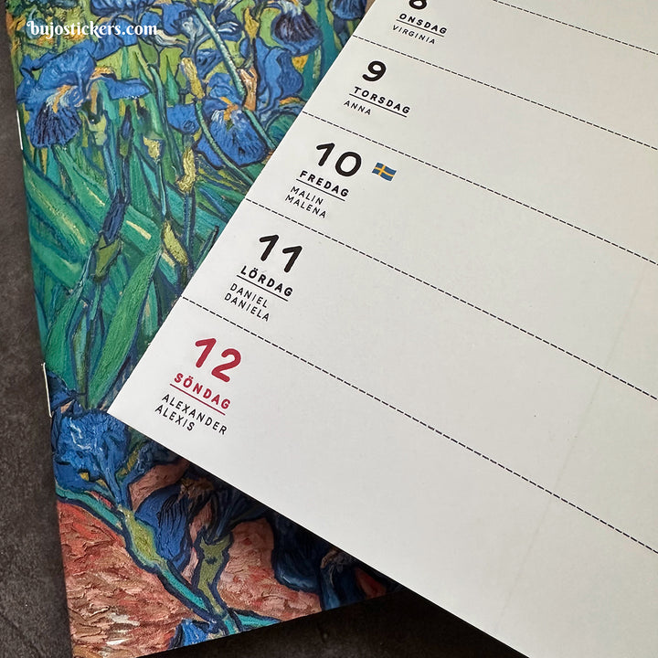 Traveler's Notebook daterad svensk horisontell veckokalender • B6 size • Swedish weekly calendar 🇸🇪  A02-SE