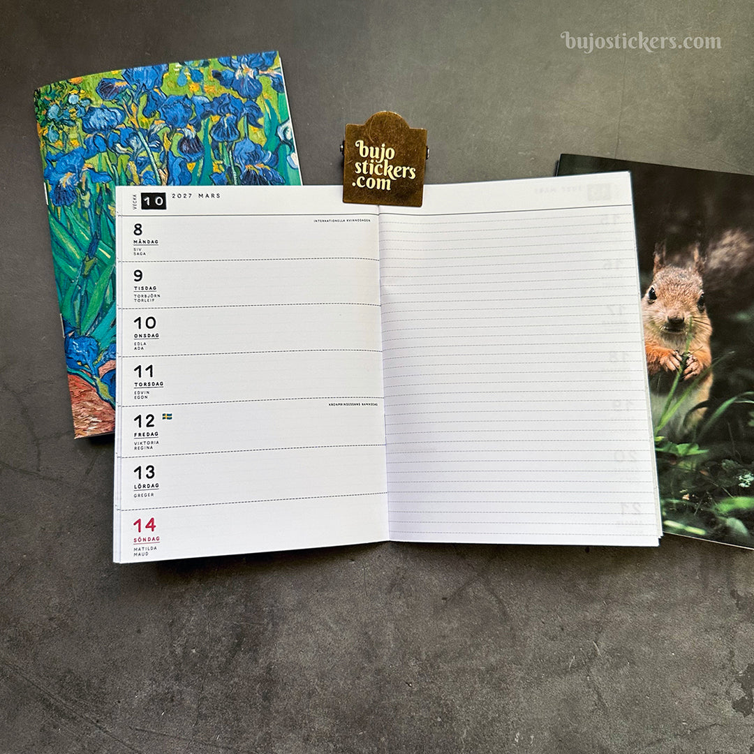 Traveler's Notebook daterad svensk horisontell veckokalender • B6 size • Swedish weekly calendar 🇸🇪  A02-SE
